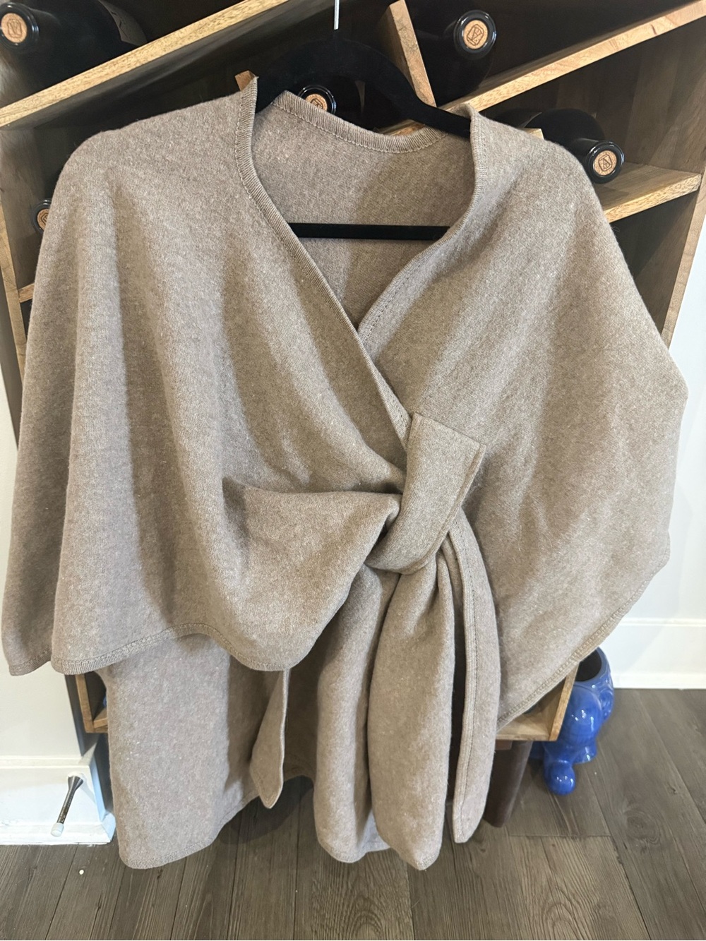 Neutral Taupe Wrap Poncho